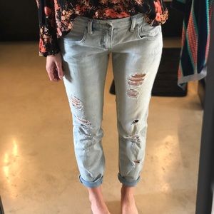 Free People distressed low rise skinny jeans